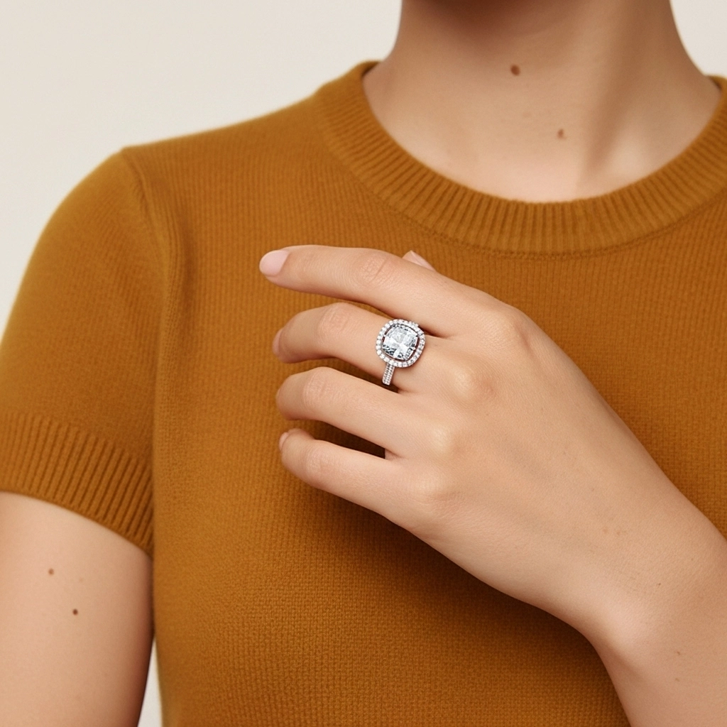 Classic Cushion 1.50ct Moissanite Engagement Ring