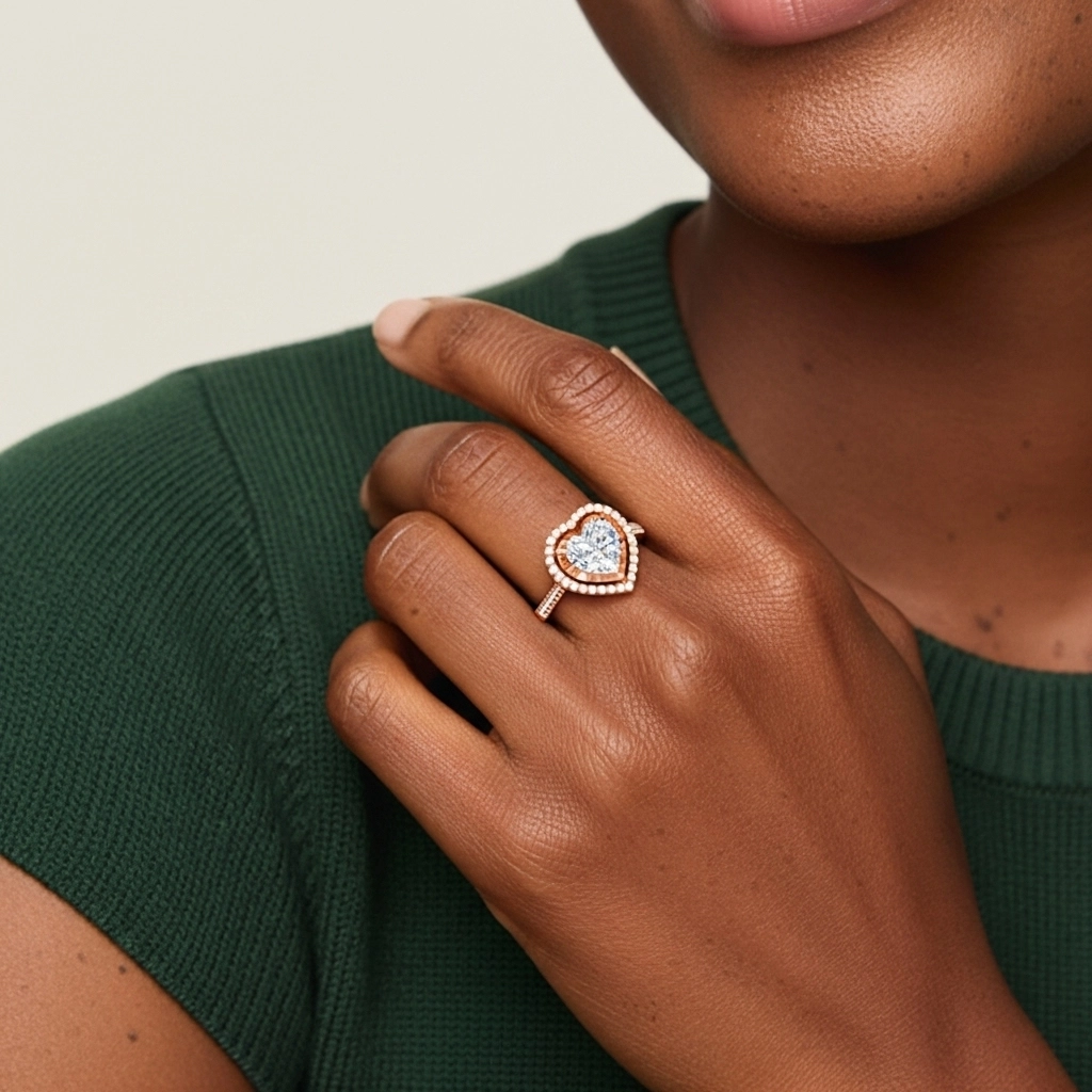 Classic Heart 1.50ct Moissanite Engagement Ring