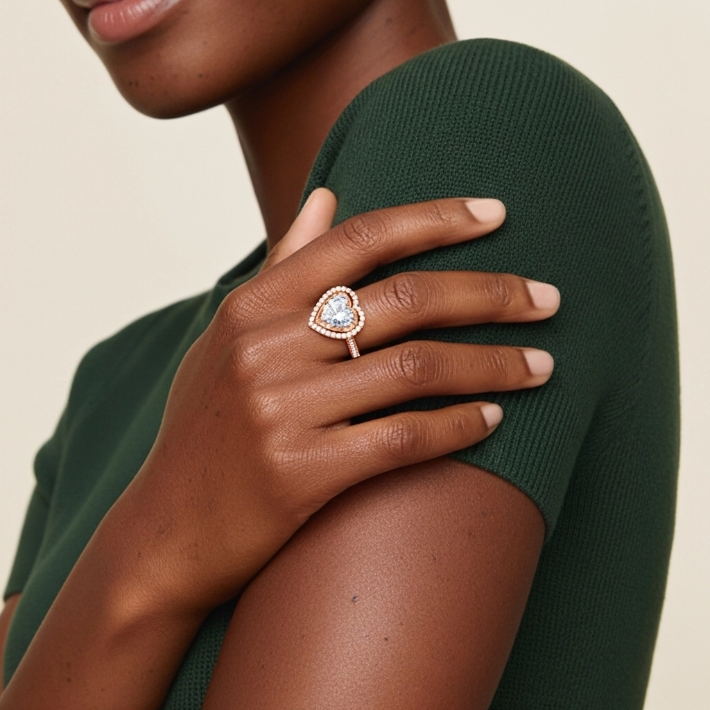 Classic Heart 1.50ct Moissanite Engagement Ring