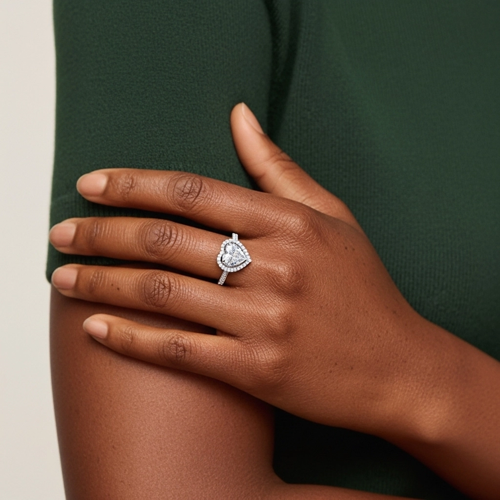 Classic Heart 1.50ct Moissanite Engagement Ring