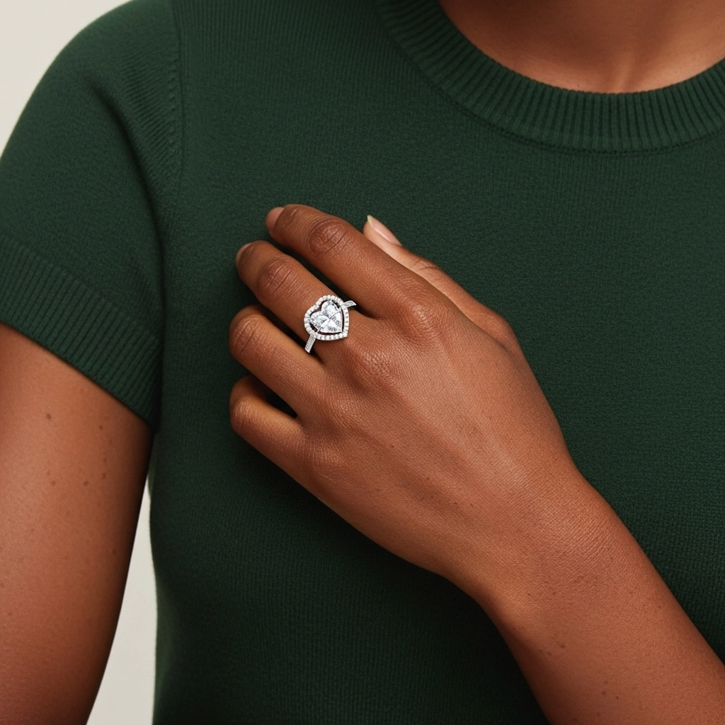 Classic Heart 1.50ct Moissanite Engagement Ring