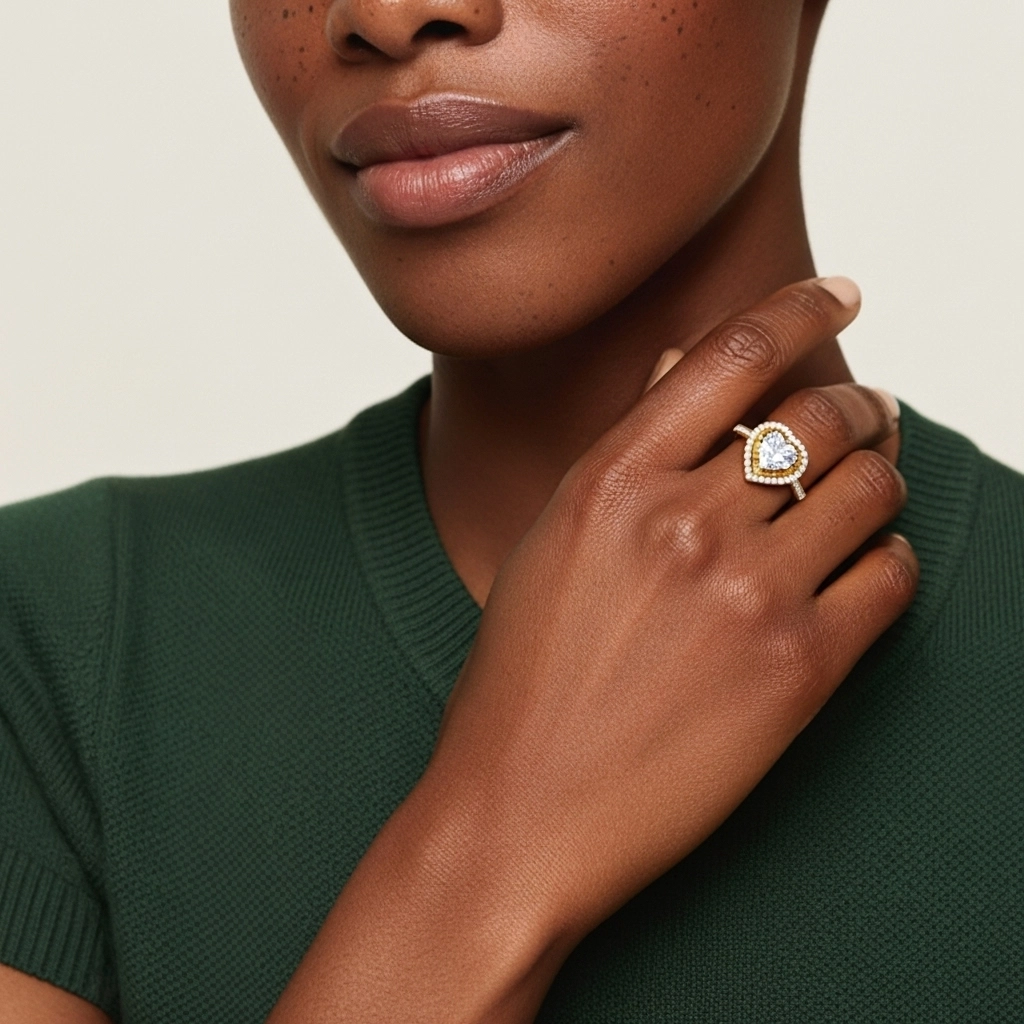 Classic Heart 1.50ct Moissanite Engagement Ring