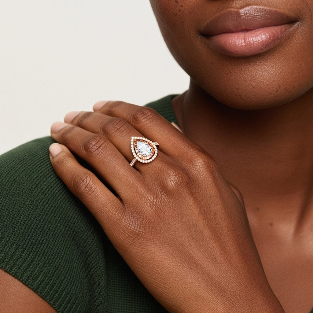 Classic Pear 1.50ct Moissanite Engagement Ring