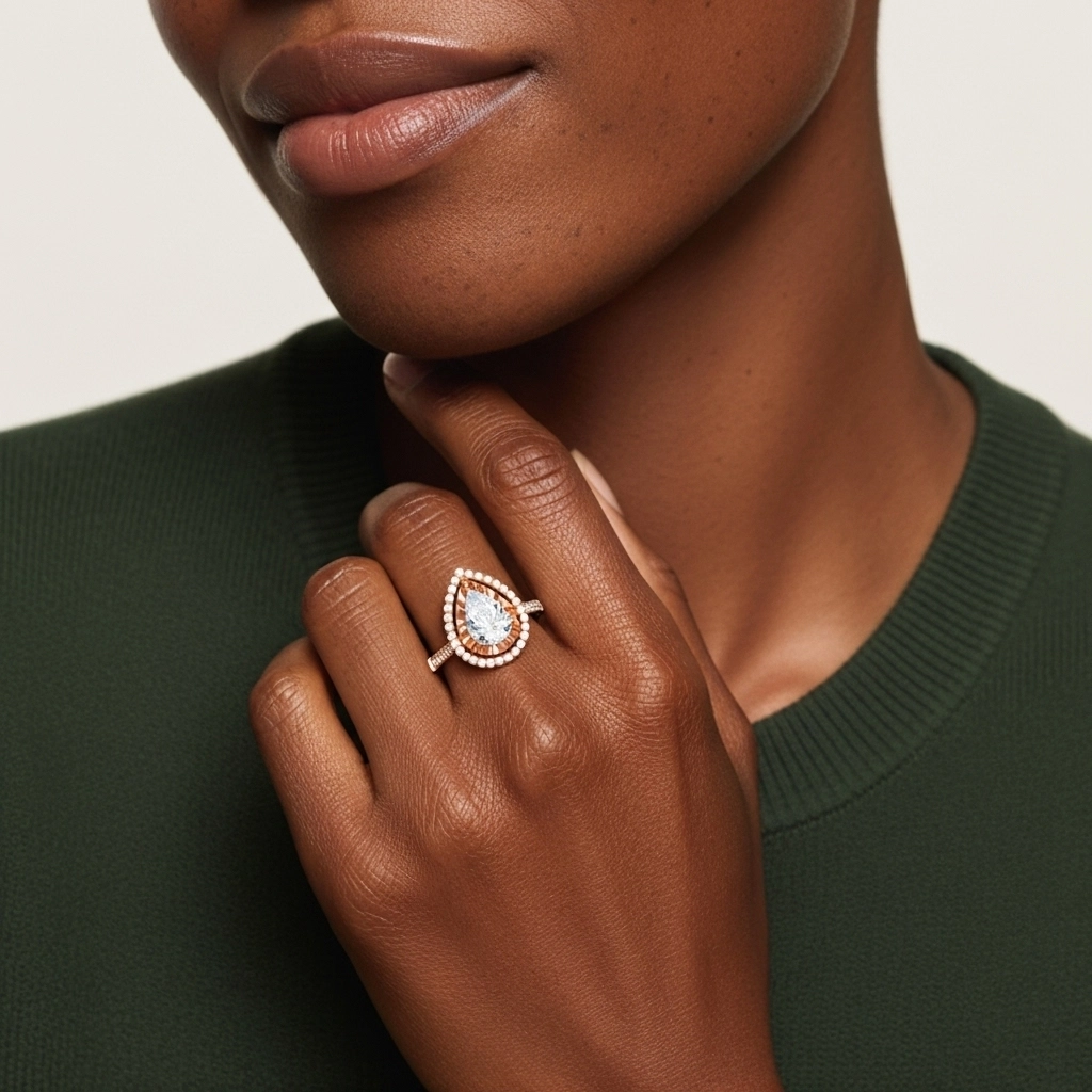 Classic Pear 1.50ct Moissanite Engagement Ring