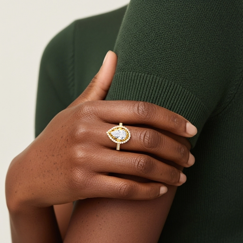 Classic Pear 1.50ct Moissanite Engagement Ring