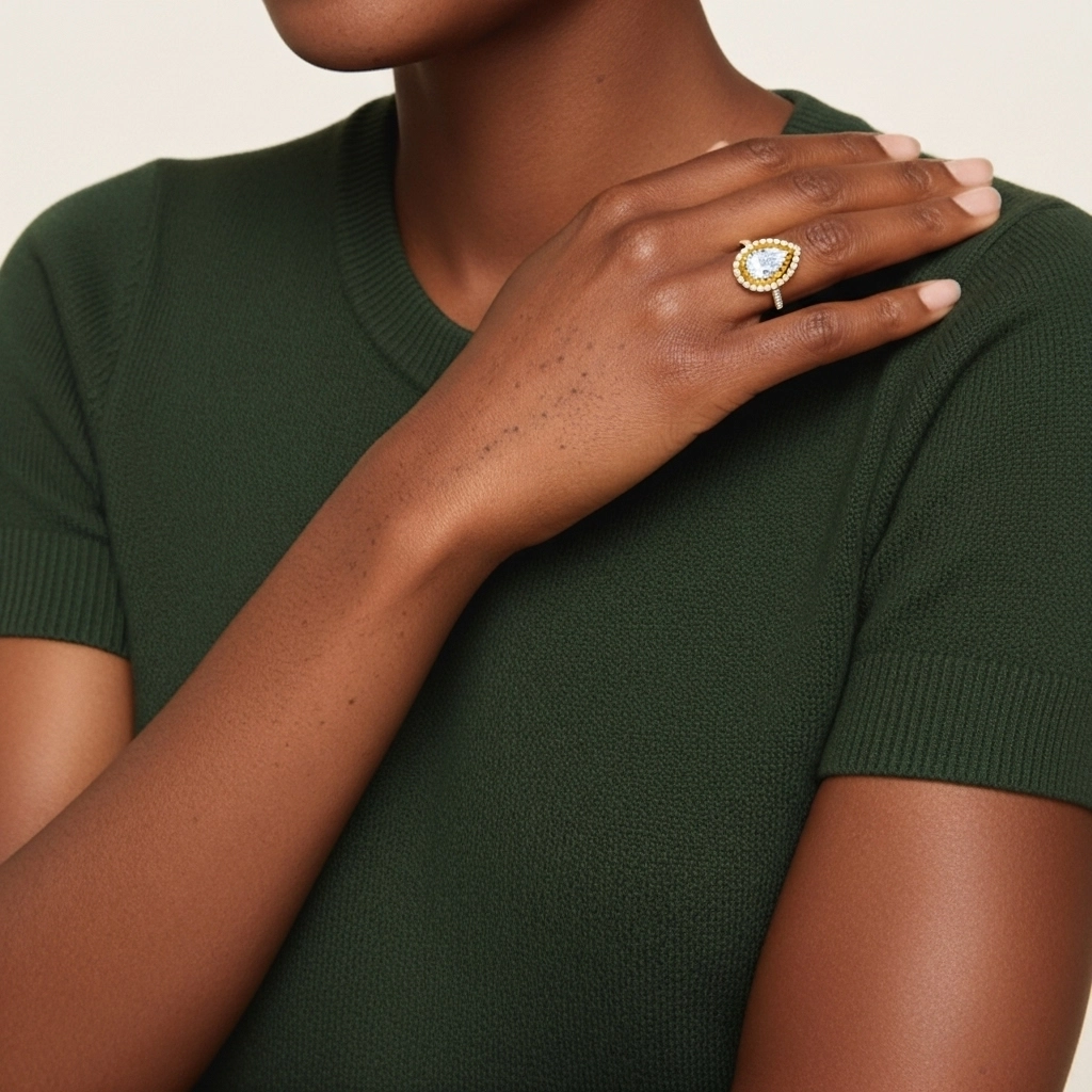 Classic Pear 1.50ct Moissanite Engagement Ring