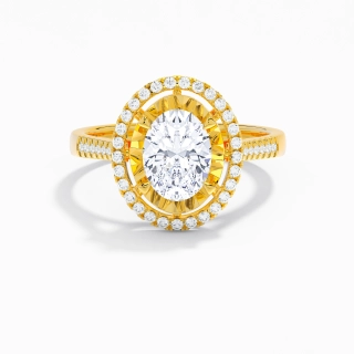 Classique Ovale 1.50ct Moissanite Bague de fiançailles