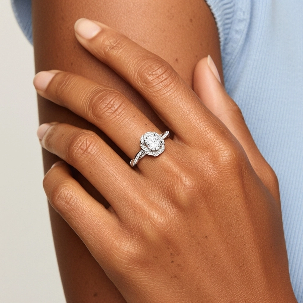 Charming Oval 1.50ct Moissanite Engagement Ring