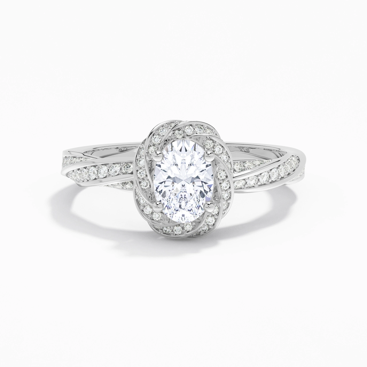 Charming Oval 1.00ct Moissanite Engagement Ring