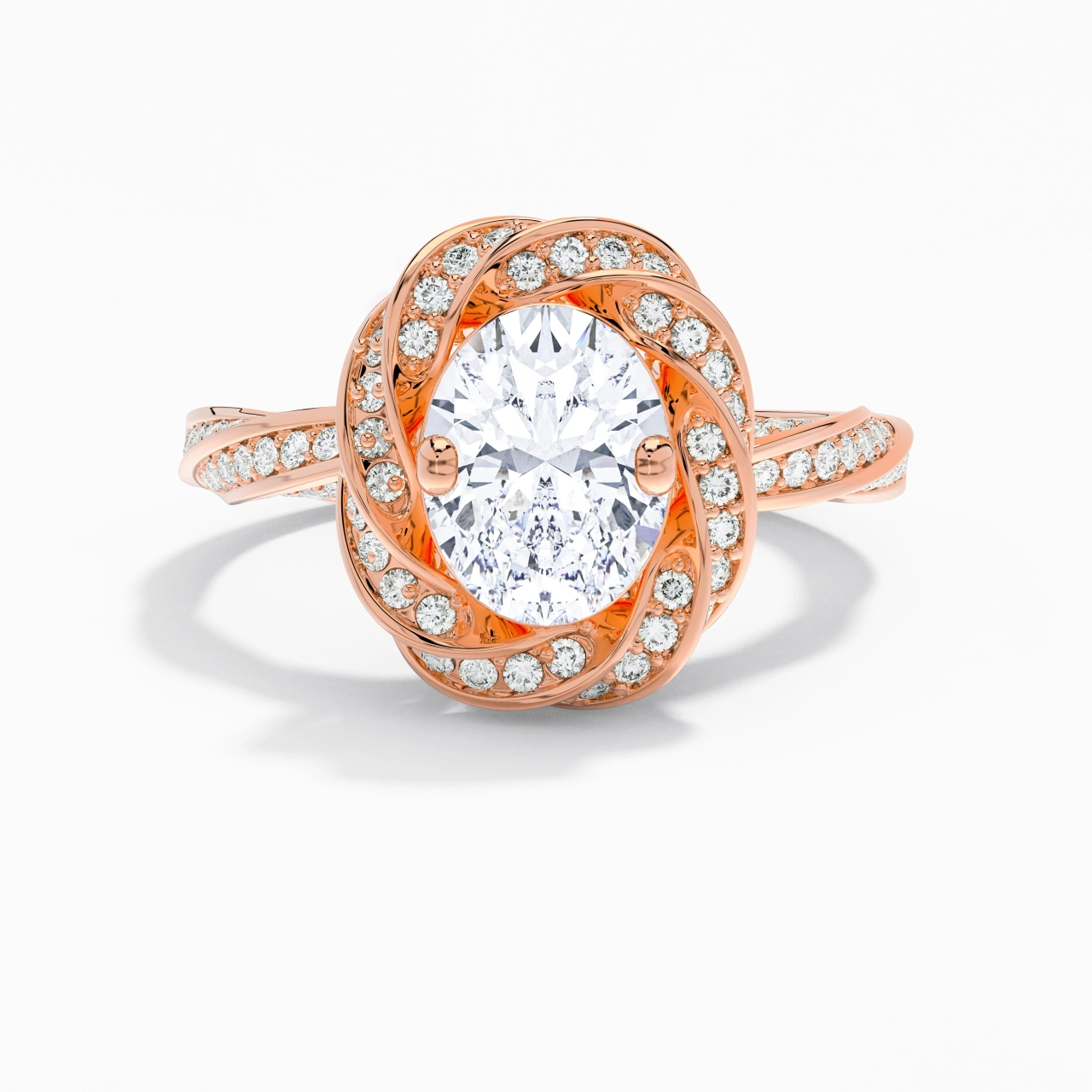 Charmant Ovale 2.00ct Moissanite Bague de fiançailles