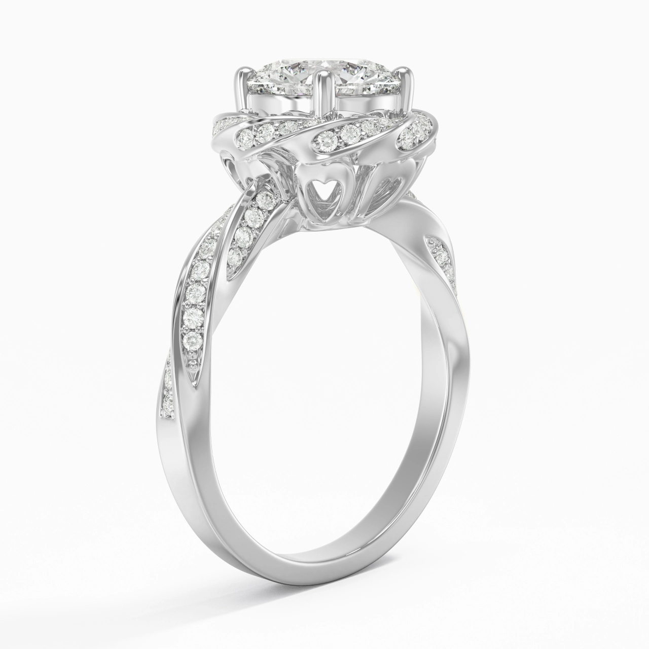 Charming Round 1.50ct Moissanite Engagement Ring