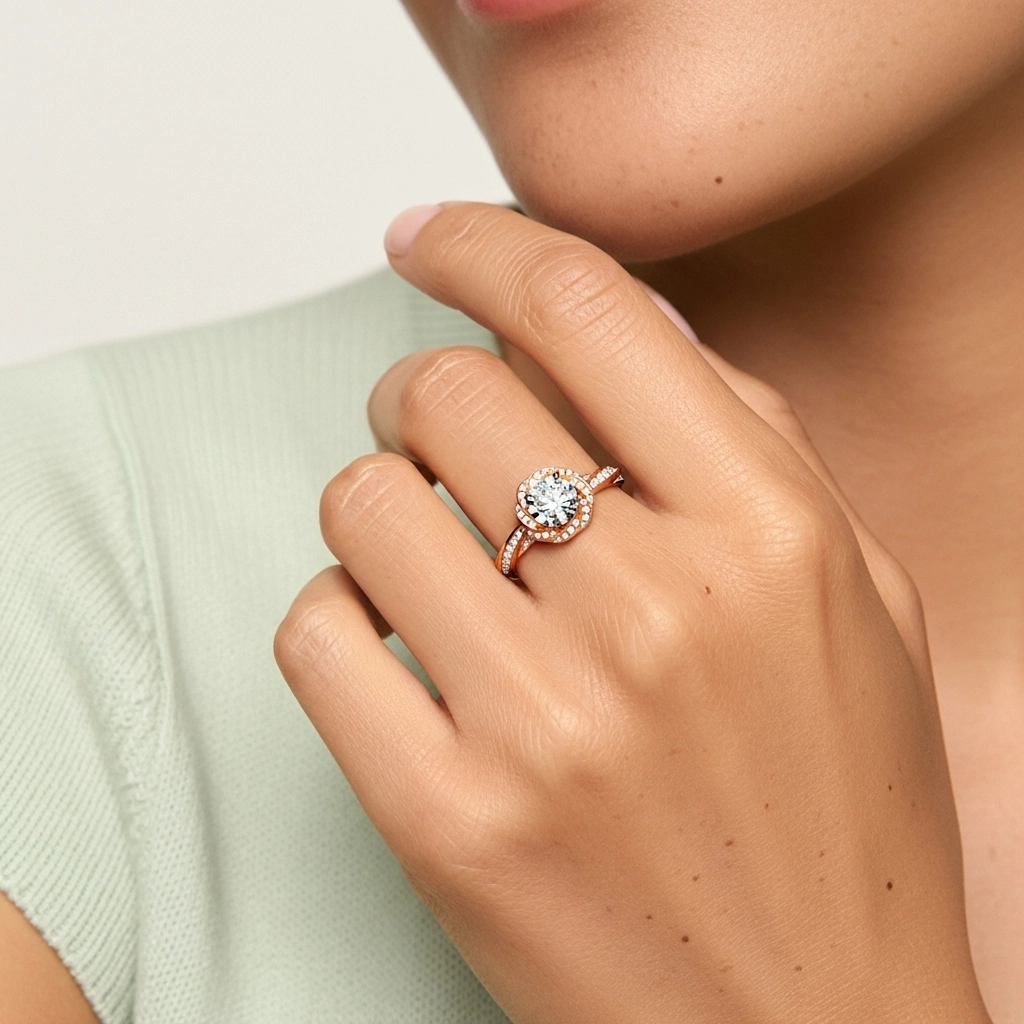 Charmant Rond 2.00ct Moissanite Bague de fiançailles