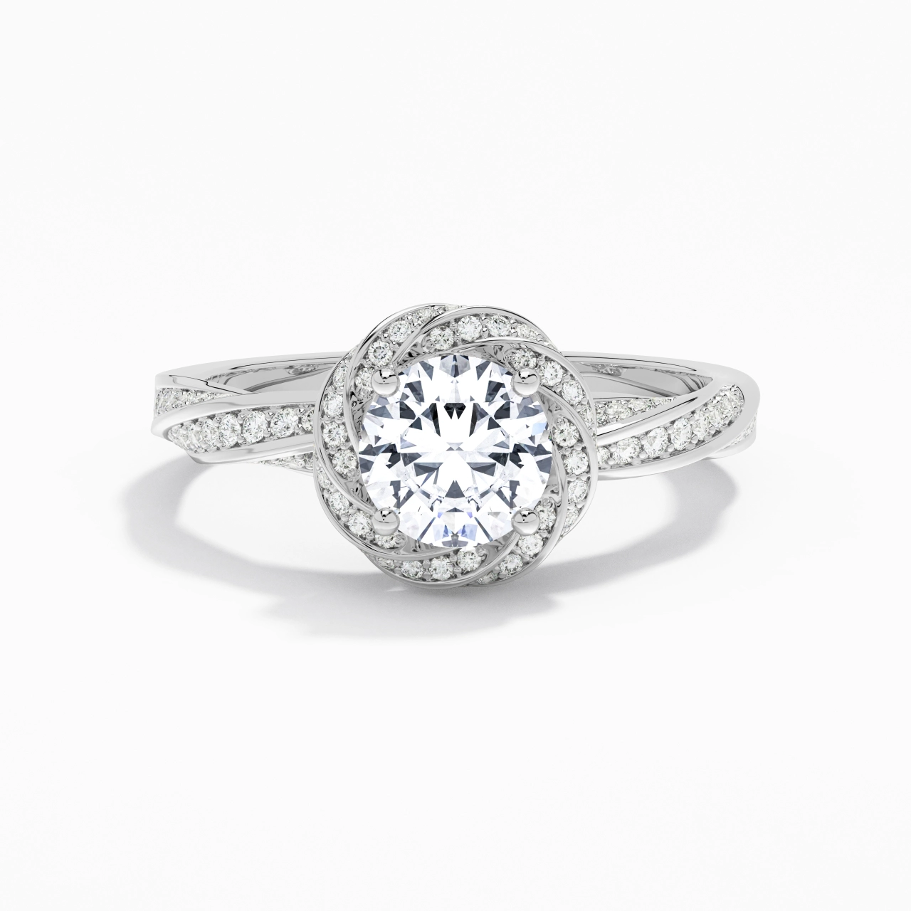 Charming Round 1.00ct Moissanite Engagement Ring