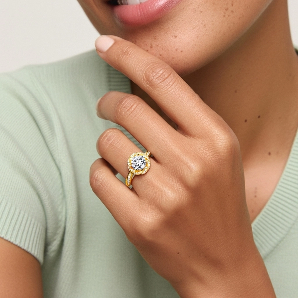 Charming Round 1.50ct Moissanite Engagement Ring