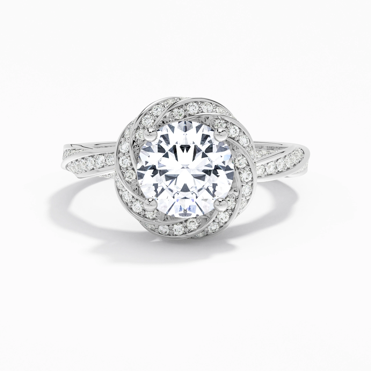 Charming Round 2.00ct Moissanite Engagement Ring