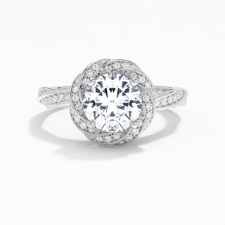 Charming Round 2.00ct Moissanite Engagement Ring