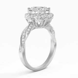 Charming Round 2.00ct Moissanite Engagement Ring