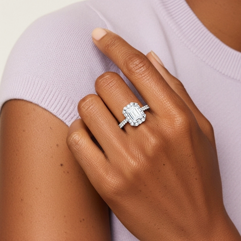 Delicate Radiant 2.00ct Moissanite Engagement Ring