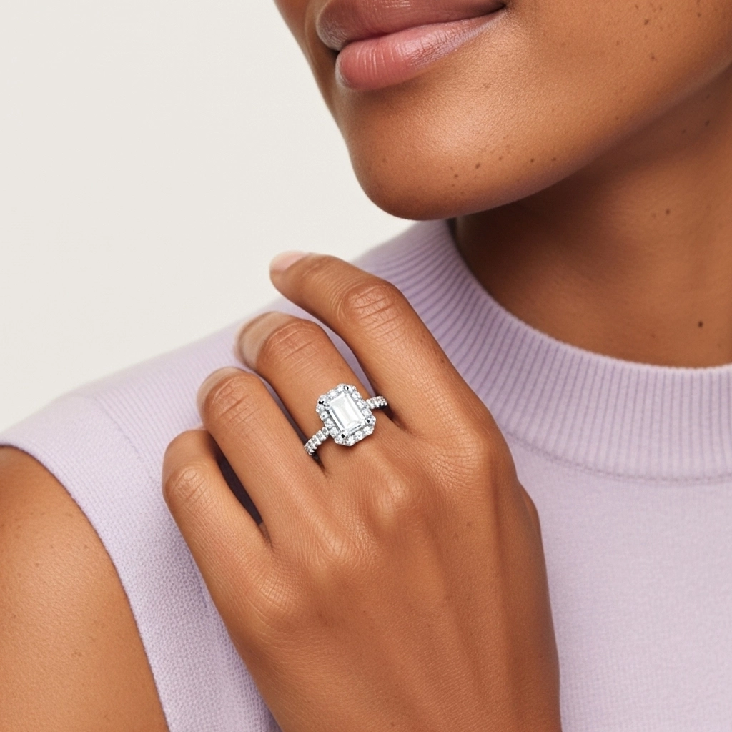 Delicate Radiant 2.00ct Moissanite Engagement Ring