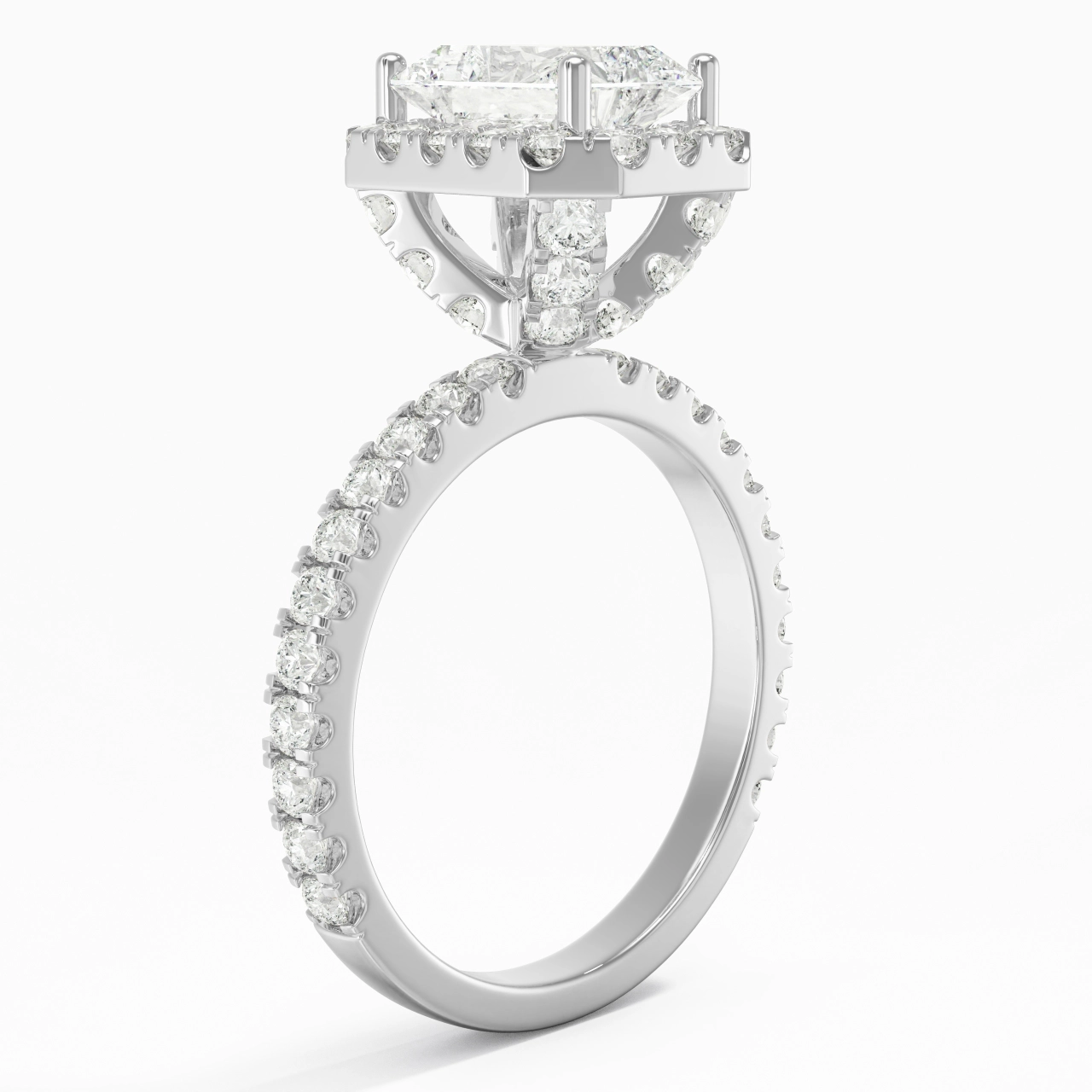 Delicate Radiant 2.00ct Moissanite Engagement Ring