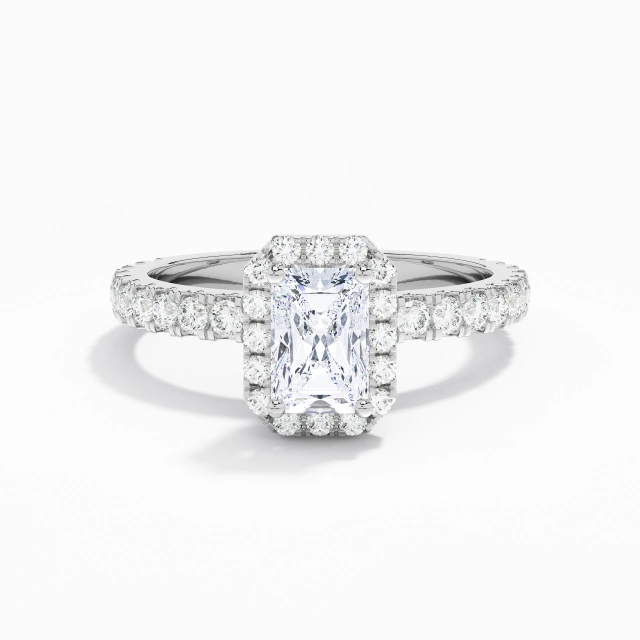 Delicate Radiant 0.80ct Moissanite Engagement Ring