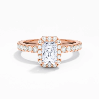 Délicat Radiant 0.80ct Moissanite Bague de fiançailles