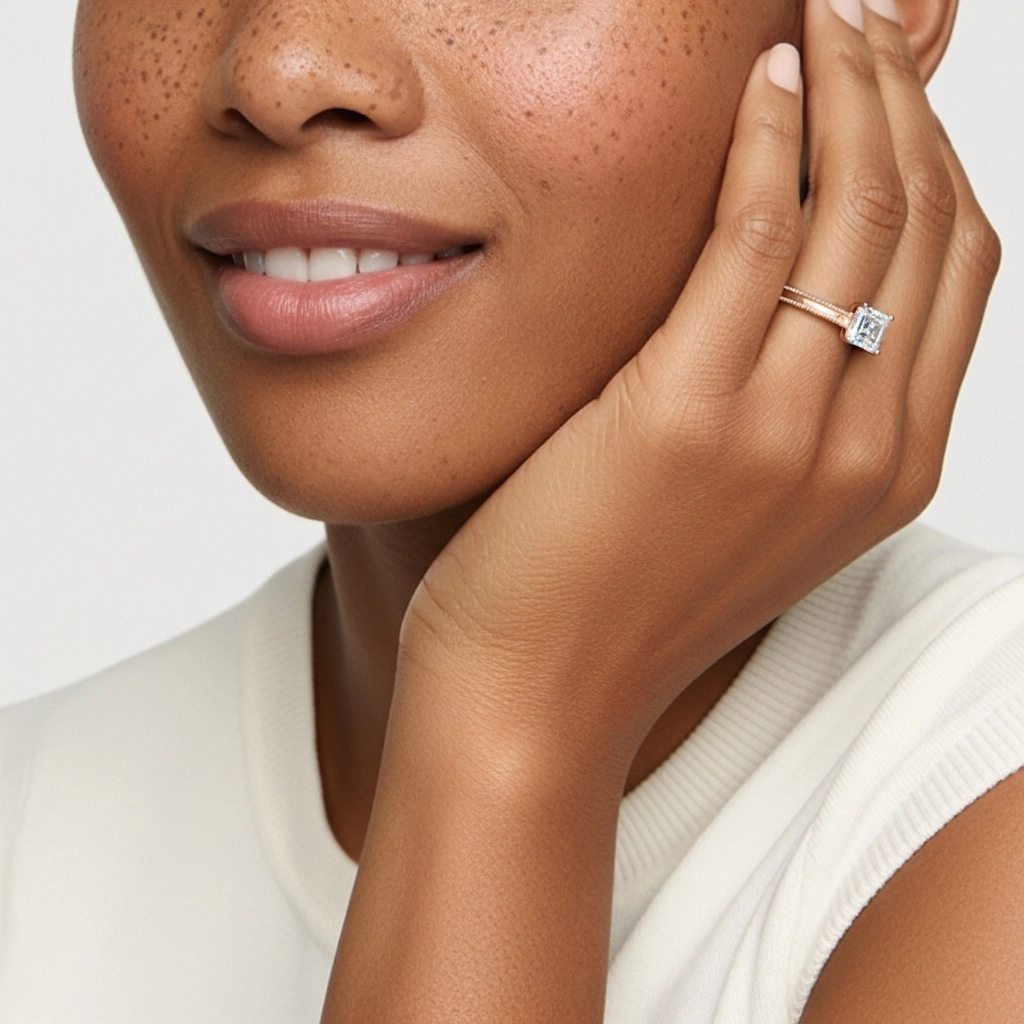 1.00ct Moissanite Bague de fiançailles Argent sterling 925