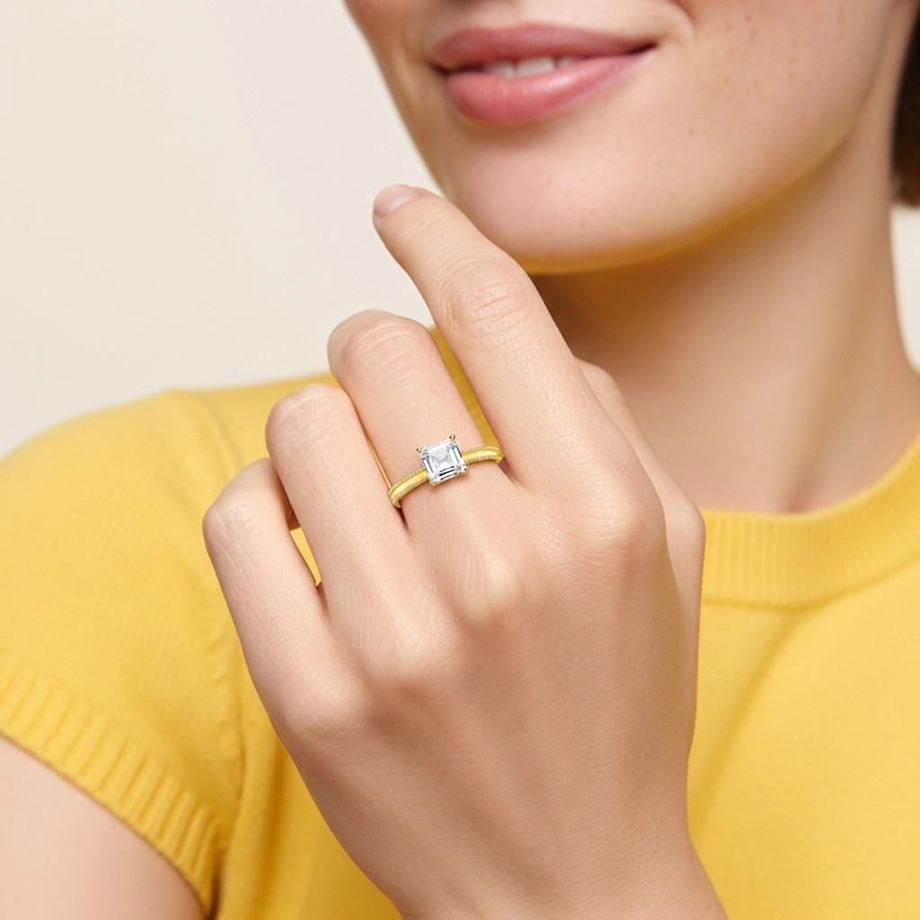 1.00ct Cubic Zirconia Engagement Ring 925 Sterling Silver