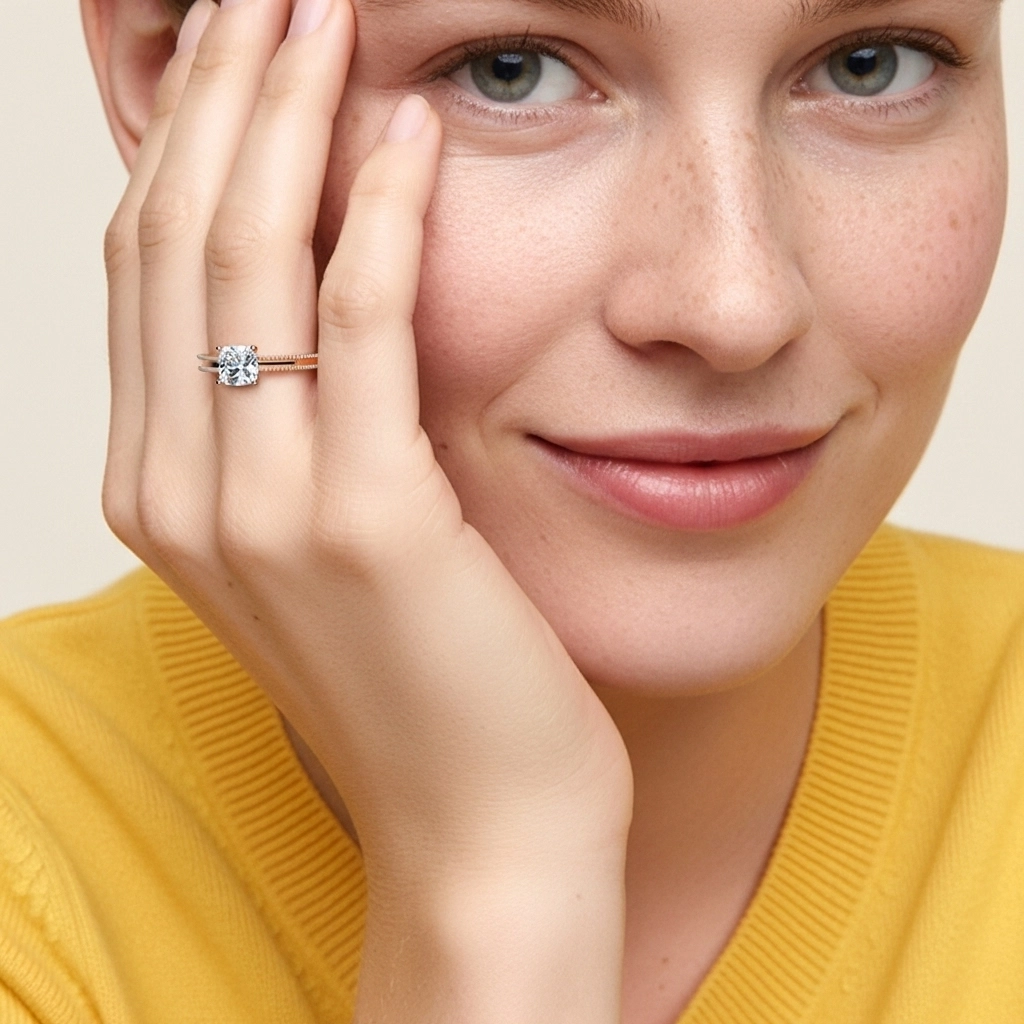 1.50ct Moissanite Engagement Ring 925 Sterling Silver