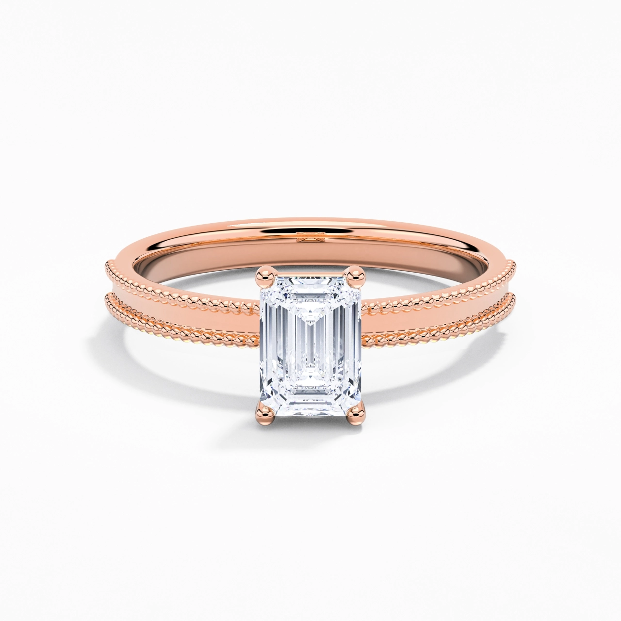 1.00ct Moissanite Engagement Ring 14K Rose Gold