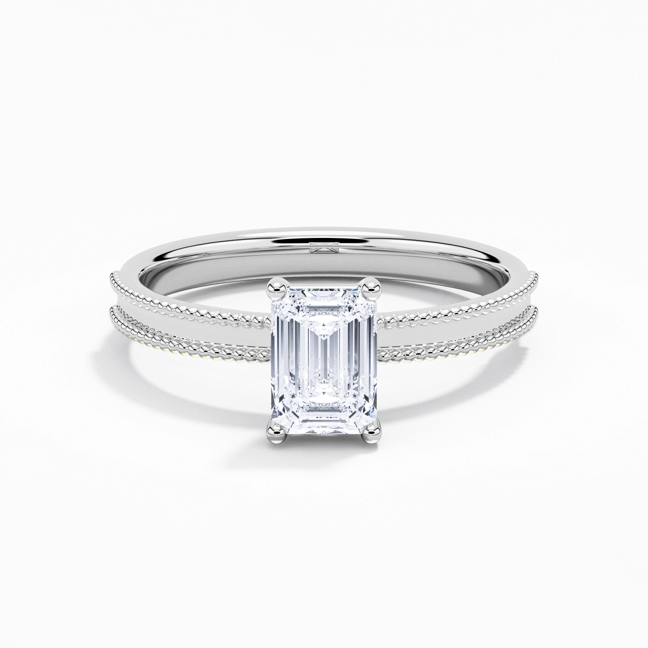 1.00ct Moissanite Bague de fiançailles Or blanc 14 carats