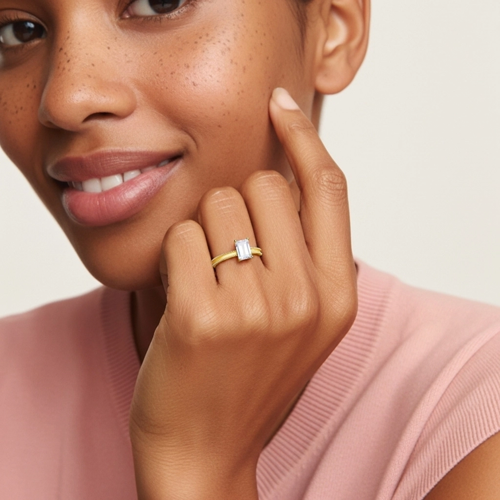 1.00ct Moissanite Engagement Ring 925 Sterling Silver