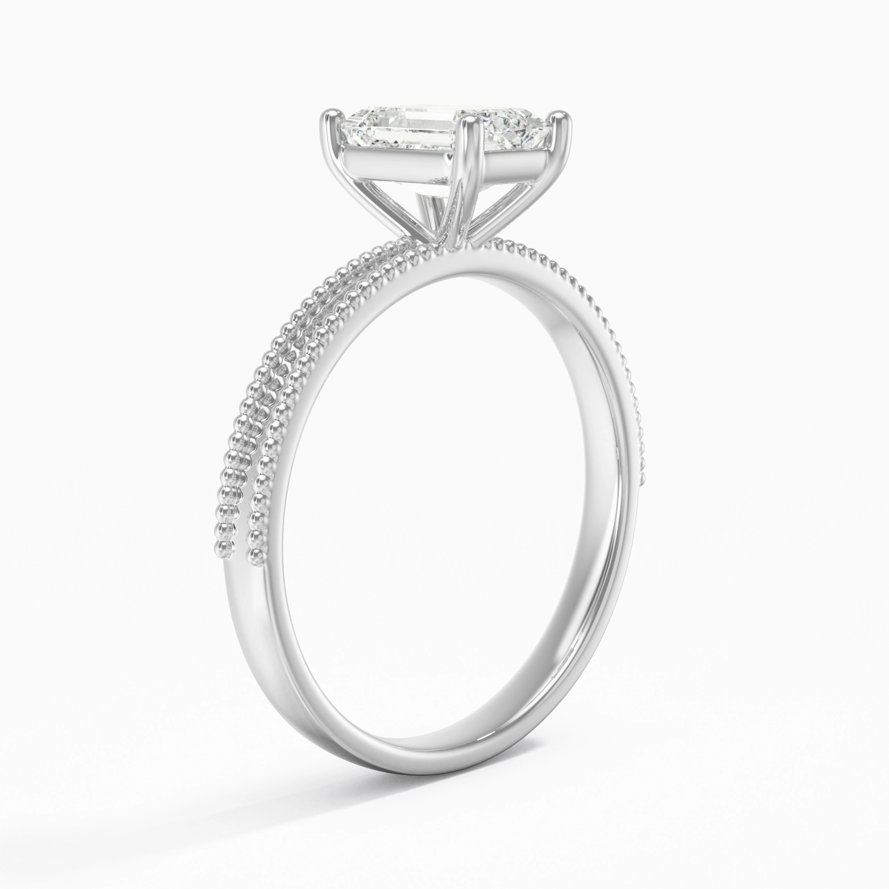 1.00ct Moissanite Bague de fiançailles Or blanc 14 carats