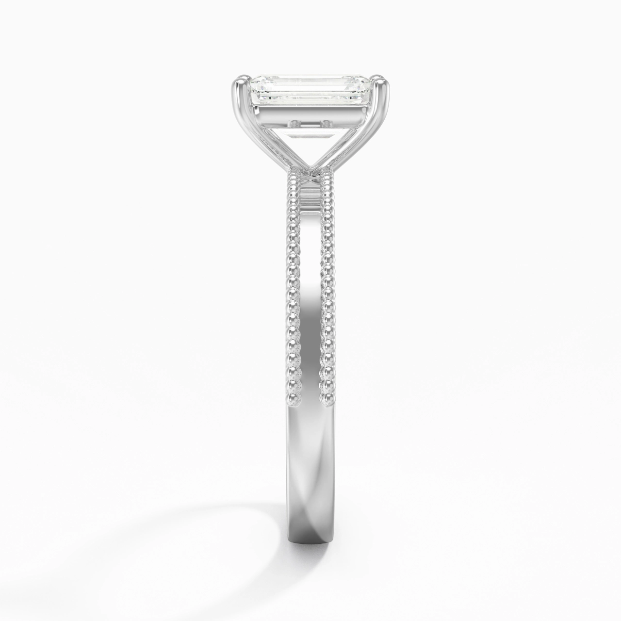 1.00ct Moissanite Engagement Ring 18K White Gold