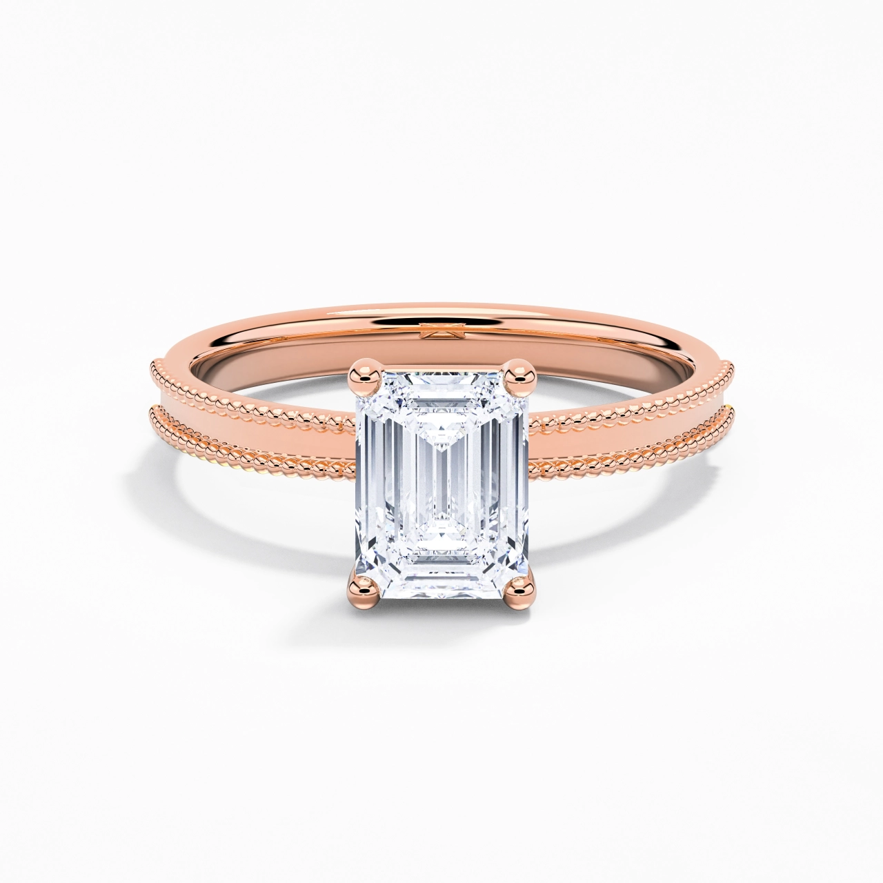 2.00ct Moissanite Engagement Ring 18K Rose Gold