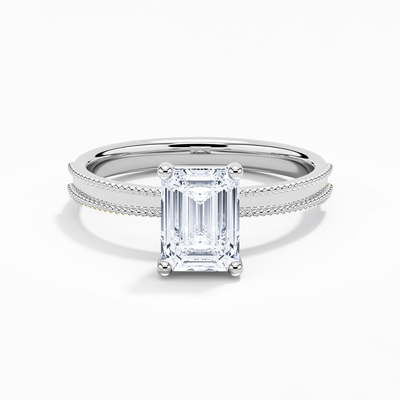 2.00ct Moissanite Engagement Ring 18K White Gold