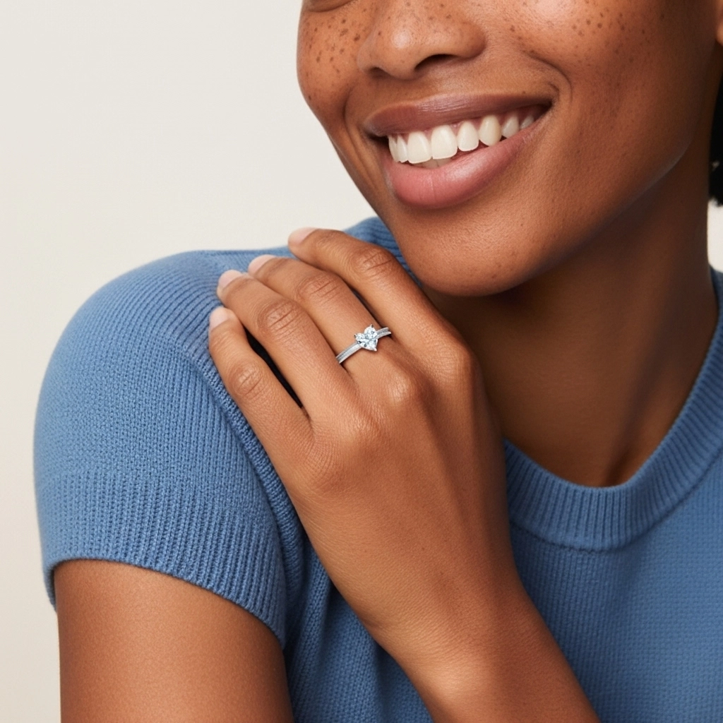 1.50ct Moissanite Bague de fiançailles Argent sterling 925