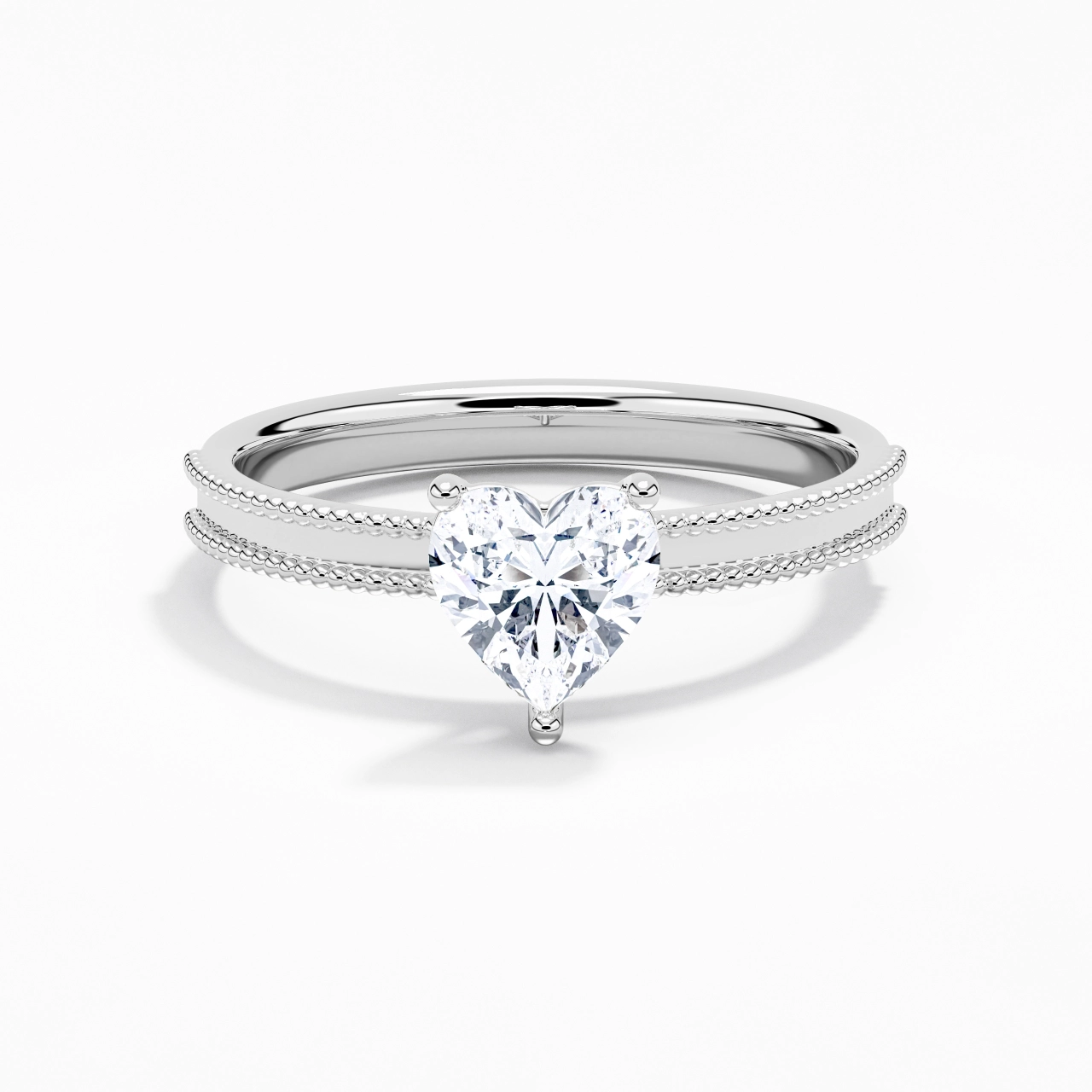 1.00ct Moissanite Engagement Ring 925 Sterling Silver