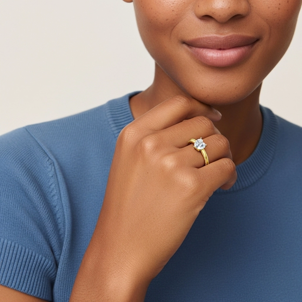 2.00ct Moissanite Engagement Ring 925 Sterling Silver