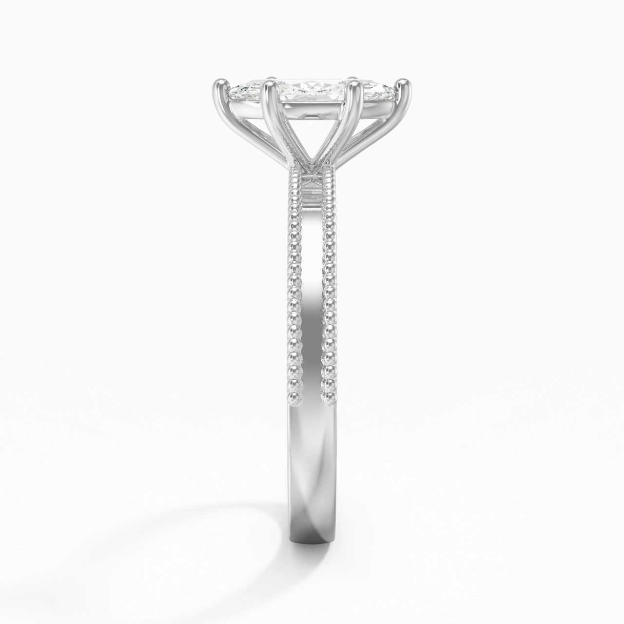 0.80ct Moissanite Engagement Ring 18K White Gold