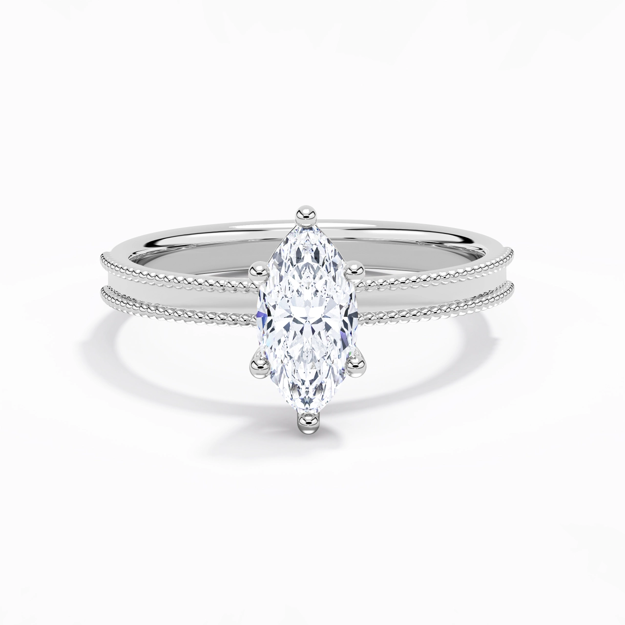 1.00ct Moissanite Engagement Ring 925 Sterling Silver