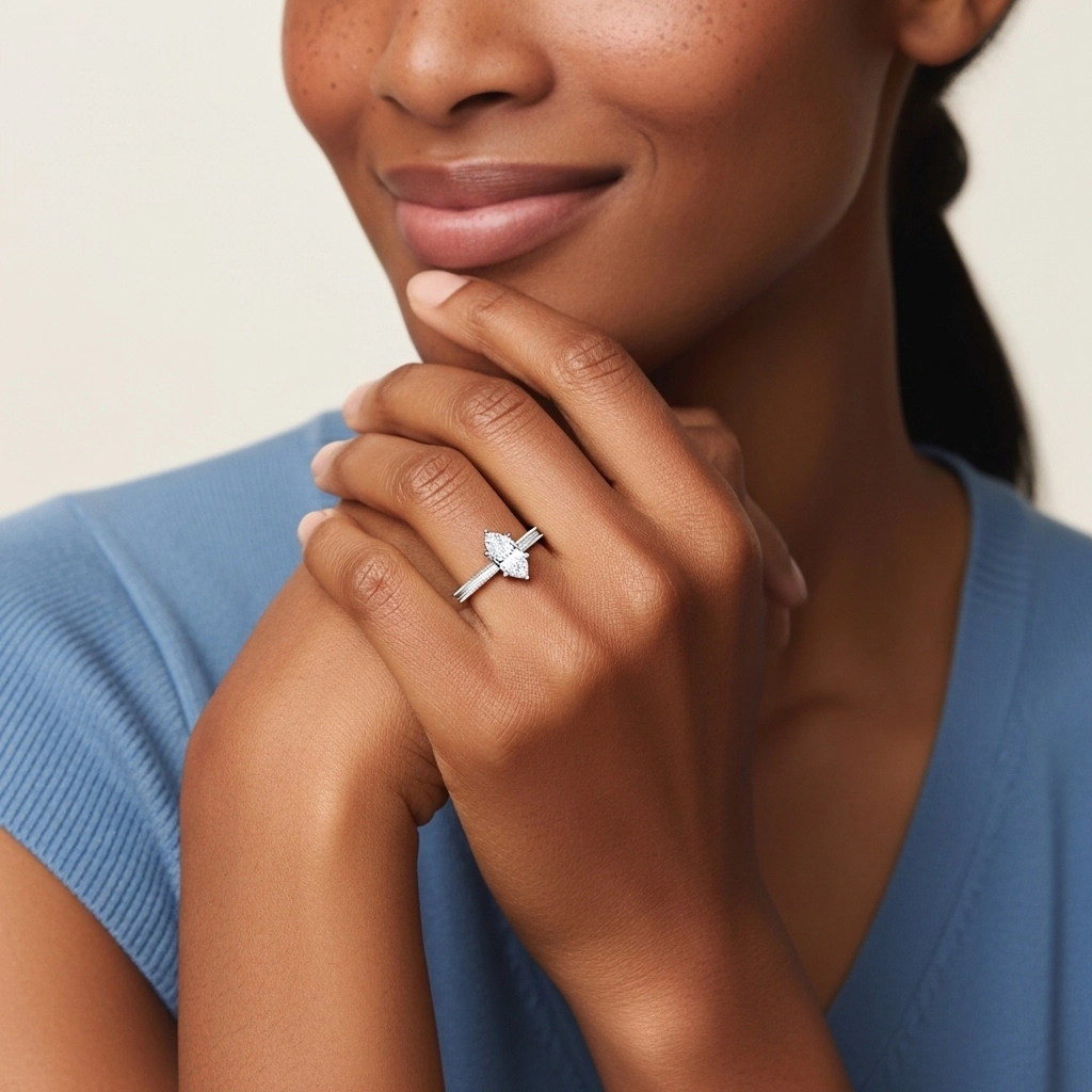 1.00ct Moissanite Engagement Ring 925 Sterling Silver