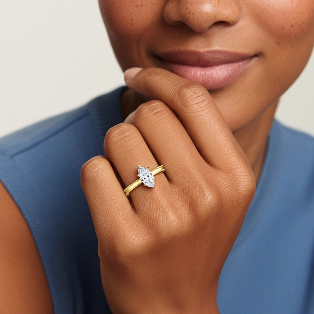 1.00ct Moissanite Engagement Ring 925 Sterling Silver