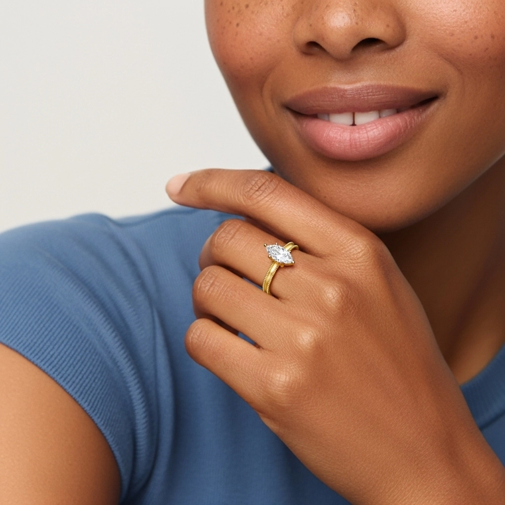 1.00ct Moissanite Engagement Ring 925 Sterling Silver