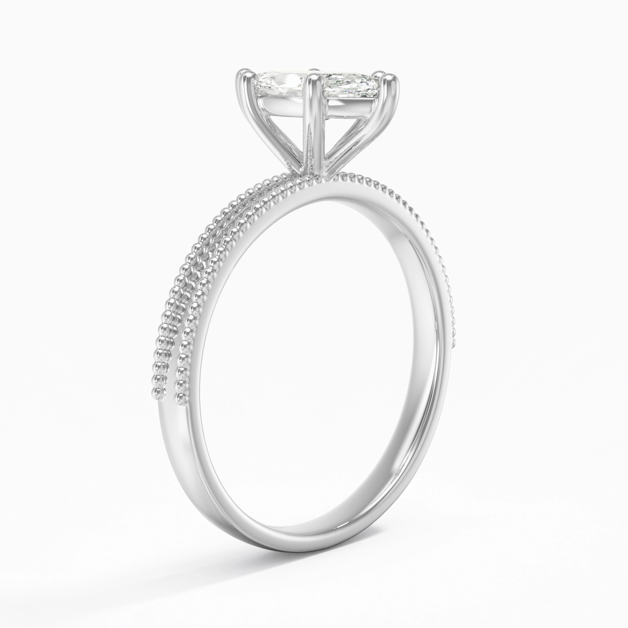 1.00ct Moissanite Bague de fiançailles Or blanc 14 carats