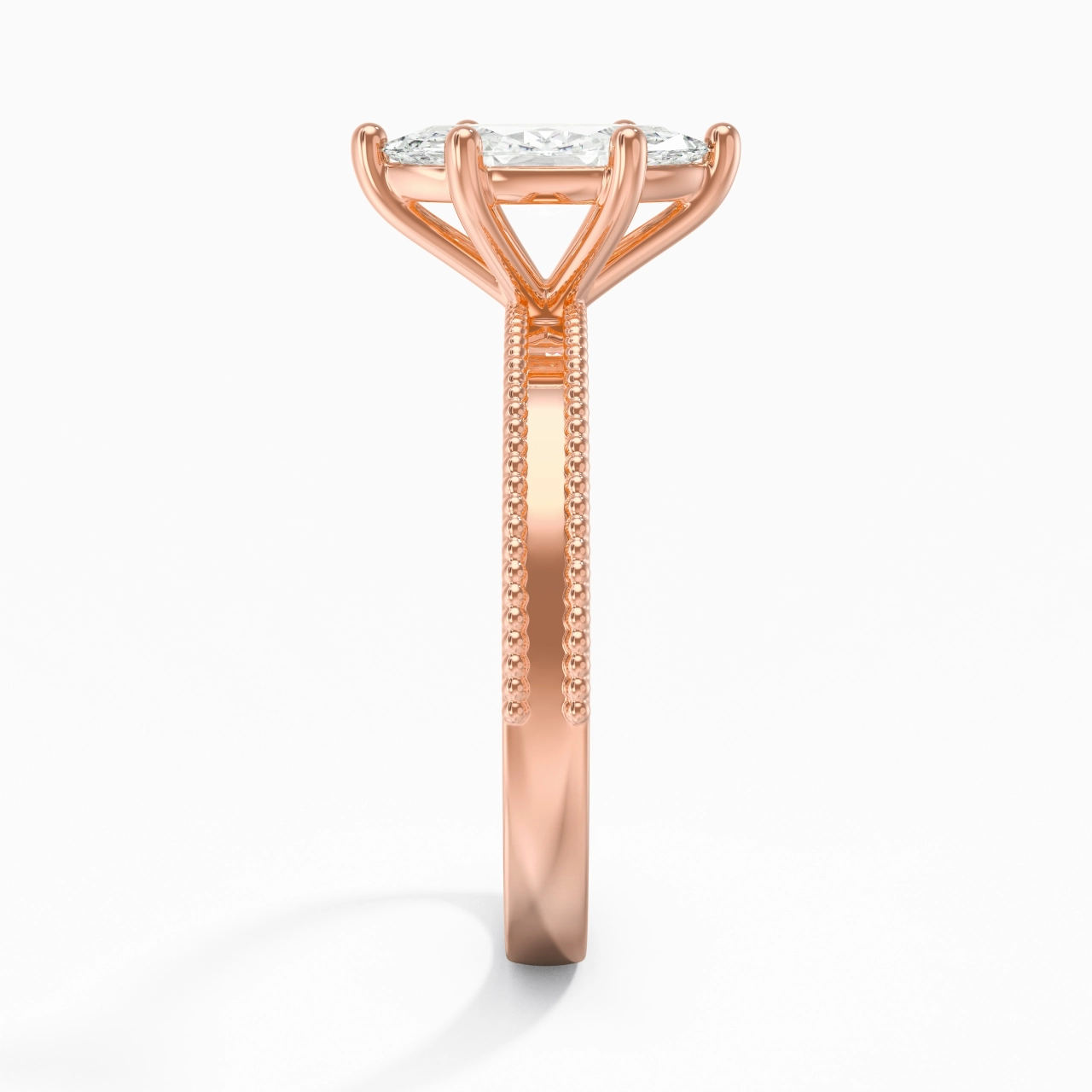 1.00ct Moissanite Engagement Ring 14K Rose Gold