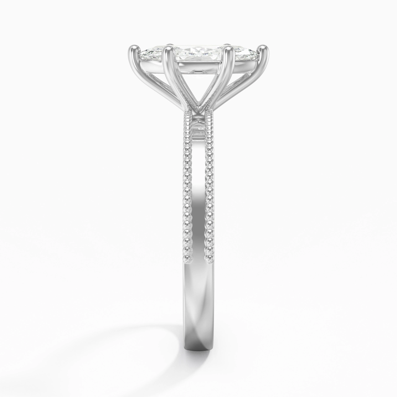 1.00ct Moissanite Bague de fiançailles Or blanc 14 carats