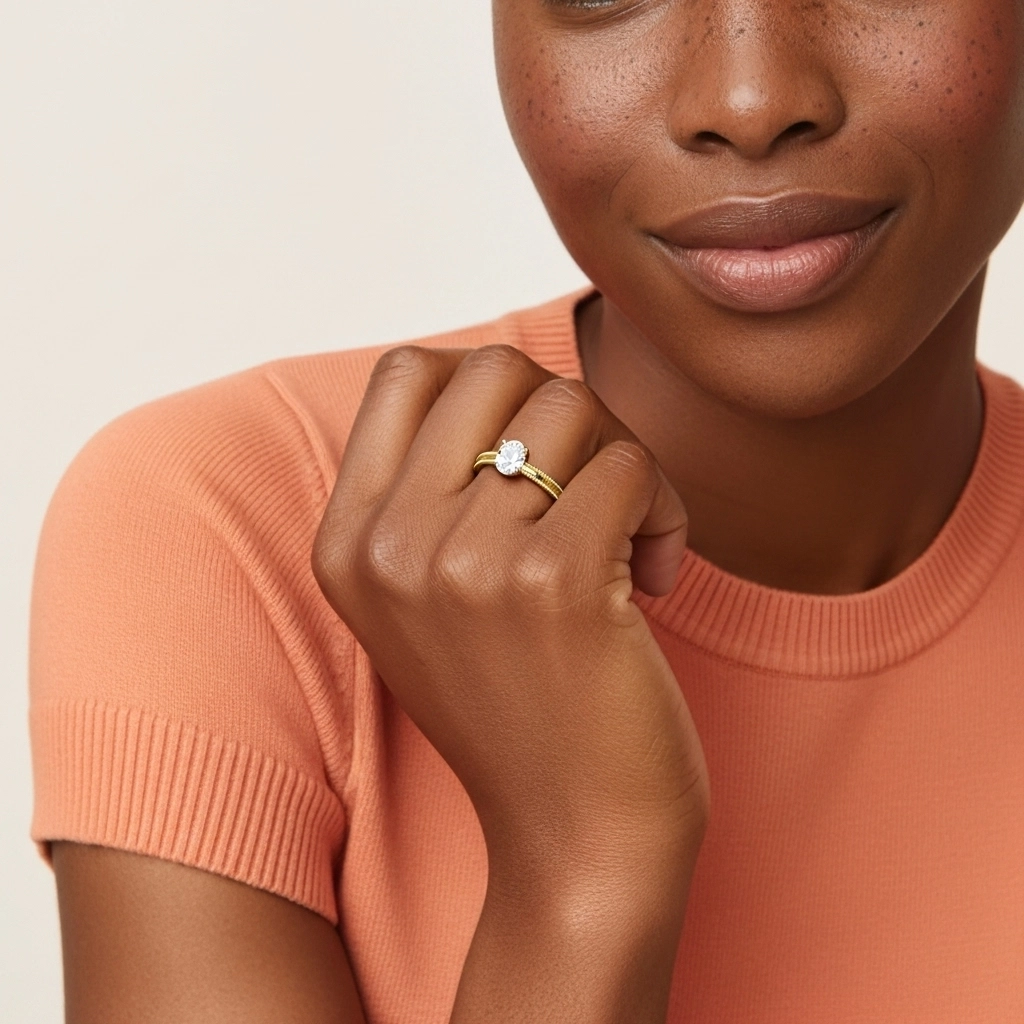 1.00ct Moissanite Engagement Ring 925 Sterling Silver