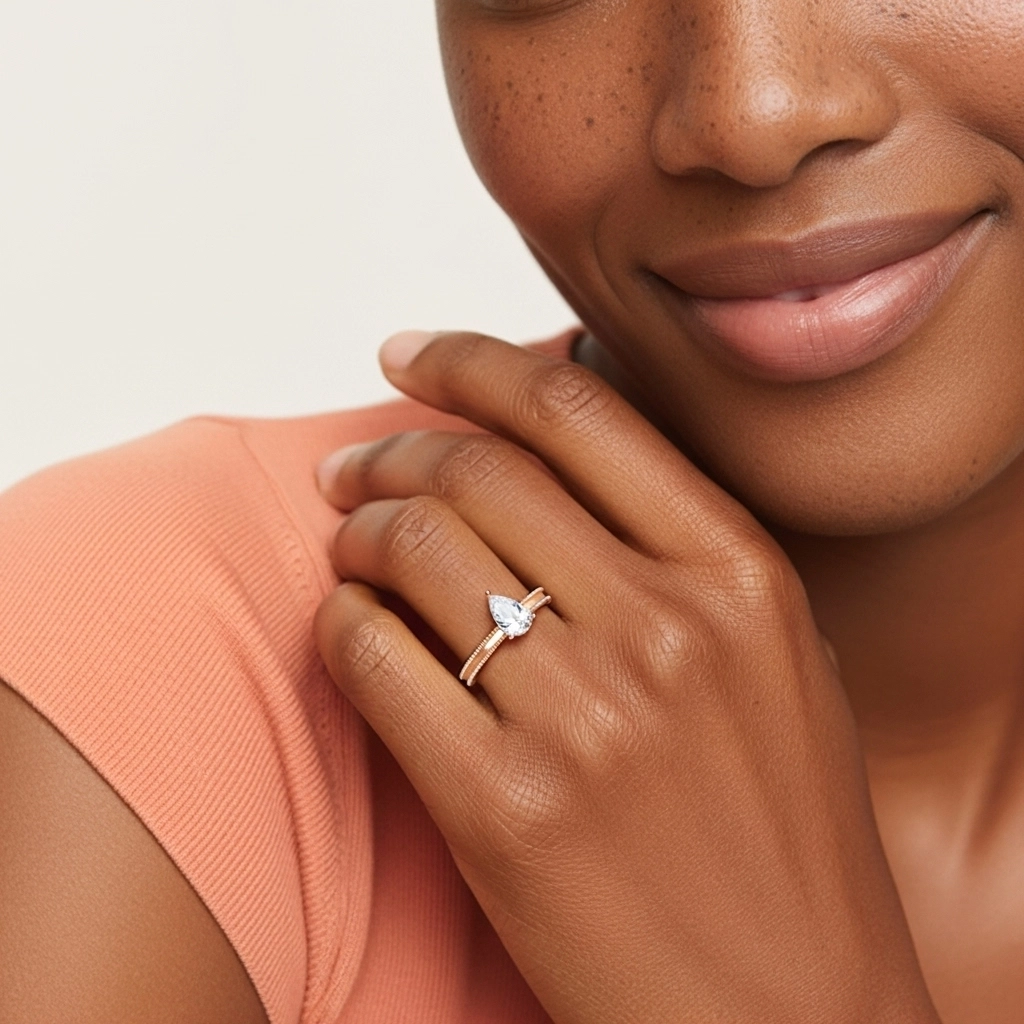 1.00ct Moissanite Bague de fiançailles Argent sterling 925