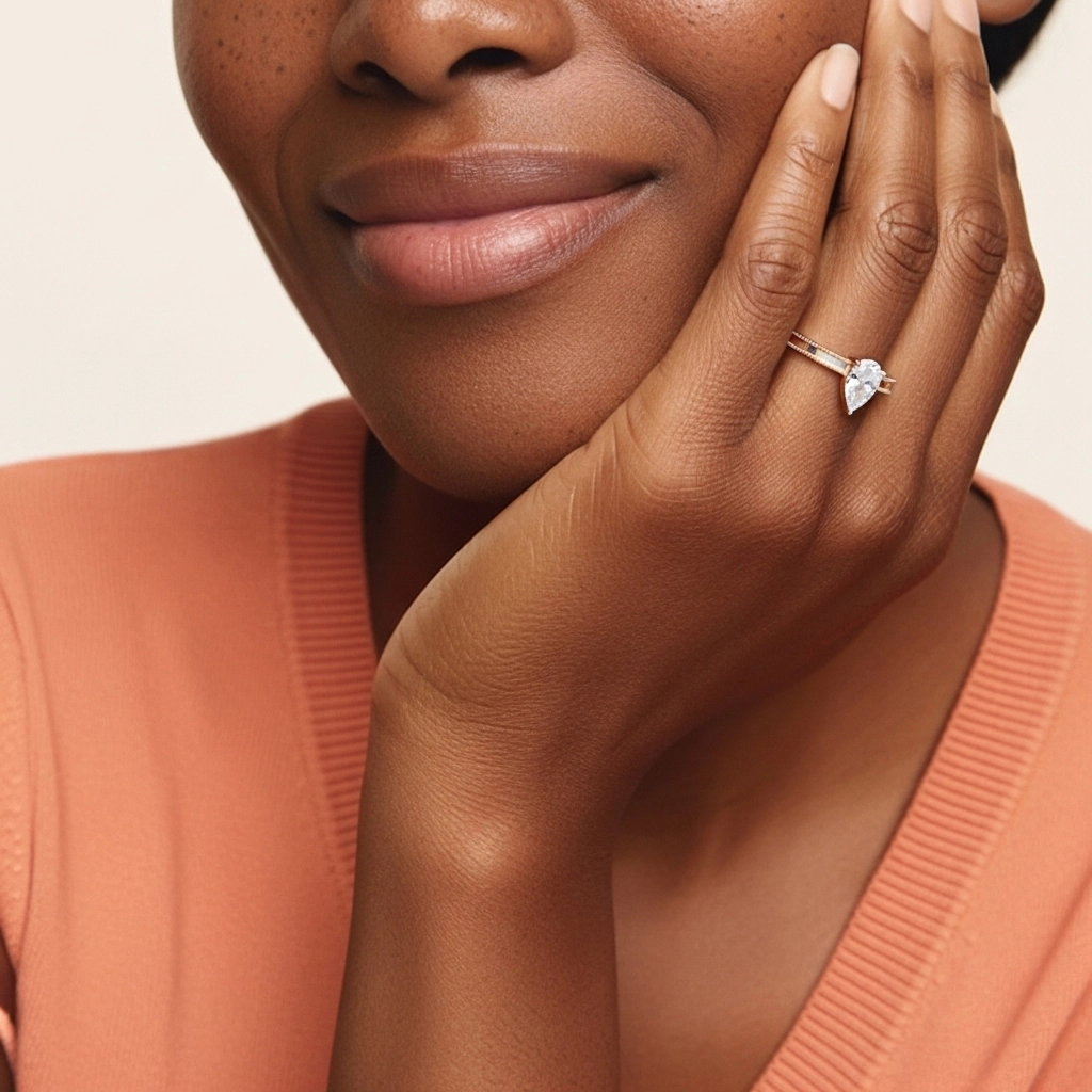 1.00ct Moissanite Bague de fiançailles Argent sterling 925